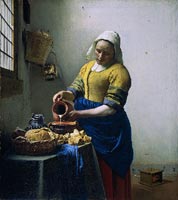 De Keukenmeid of Het Melkmeisje, Johannes Vermeer, 1658 tot 1662, olieverf op doek, 45.5 x 41 cm, Rijksmuseum Amsterdam, Amsterdam